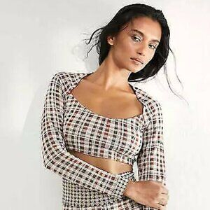 Intimately Free People Tough Love Natural Combo Top M Cream/Brown/Black